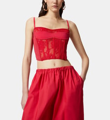 Corset en dentelle à fines bretelles Pinko