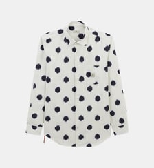 Chemise manches longues en coton imprimé gros pois Serge Blanco
