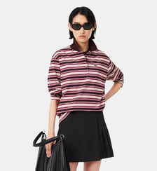 Polo manches longues rayures oversize Lacoste
