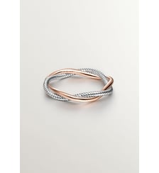Bague double tressée en argent 925 plaqué or rose 18 carats Aristocrazy