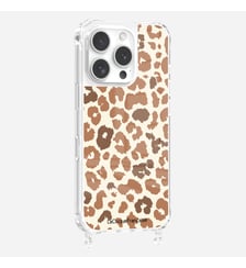 Coque de téléphone glossy léopard marron avec anneaux pour iPhone 16 Pro La Coque Française