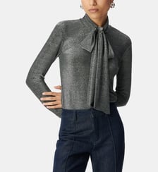 Tee-shirt maille lurex col lavallière Ikks