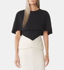 T-Shirt À Cape En Coton Et Soie Lanvin