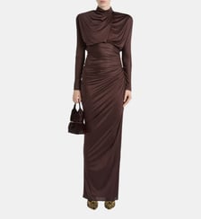 Robe longue en jersey fluide Balmain