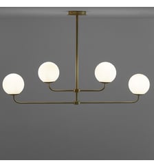 Suspension laiton et verre opaline La Redoute Interieurs