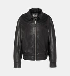 Blouson smocké, cuir dagneau Schott