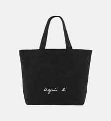 sac cabas en coton noir Agnès b.