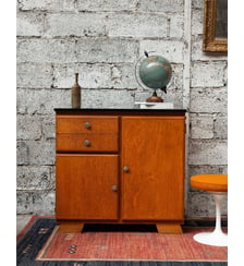 Commode bois au plateau vert d'eau Olga N°673- Produit chiné Debongout