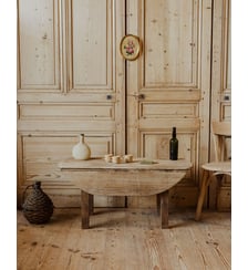 Table basse rustique en bois Léonie N°961- Produit chiné Debongout