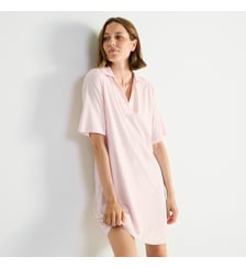 Chemise de nuit courte col polo en jersey Laurence Tavernier