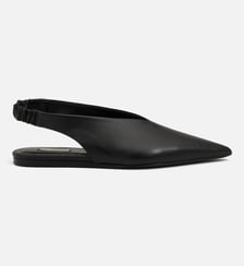 Slingbacks à Bout Pointus en Cuir D'Agneau AMI Paris