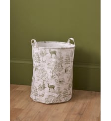 Bac de rangement rond esprit toile de Jouy Cyrillus