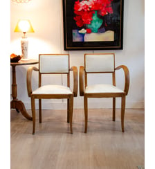 Paire de fauteuils en hêtre Ernest N°952- Produit chiné Debongout