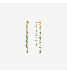 Boucles d'oreilles dorées double tourmaline - roxane Caroline Najman