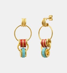 Boucles d'oreilles tiges percées   doré à l'or fin - Alicudi Satellite