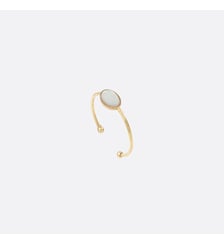 Bague nacre blanche plaquée or - cab ovale Caroline Najman