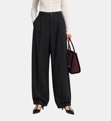Pantalon de tailleur large en laine mélangée The Kooples