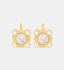 Boucles d'oreilles dormeuses coquillage Océane  doré à l'or fin - Oceane Satellite