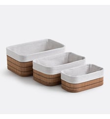 Lot de 3 paniers en bambou La Redoute Interieurs