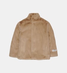 Veste en fausse fourrure avec logo MM6 Maison Margiela