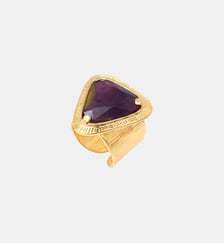 Bague ajustable triangulaire   doré à l'or fin - Bysance Satellite