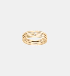 Bague 3 anneaux interchangeables Petite Semaine en Plaqué Or avec diamant blanc La Garçonne Diamant