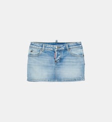 Jupe mini en denim avec logo Dsquared2