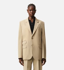 Veste Boxy Simple Boutonnage en Laine Vierge AMI Paris