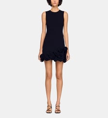 Robe courte en maille à fleurs Sandro