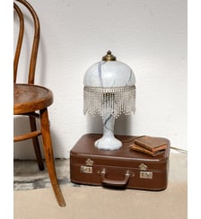 Lampe décorative en verre marbré style Art Déco Suzanne N°603- Produit chiné Debongout
