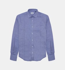 Chemise manches longues unie en coton Serge Blanco