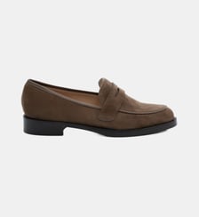 Baker - Mocassins En Cuir Veau Velours Taupe Parallèle