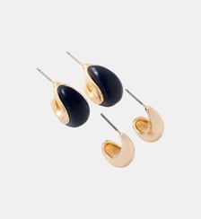 Set de 2 boucles d'oreilles gouttes en métal et résine Balaboosté