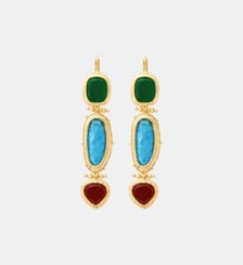 Boucles d'oreilles dormeuses   doré à l'or fin - Bysance Satellite