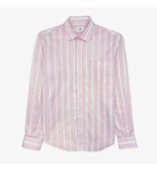 Chemise manches longues en coton à rayures Serge Blanco