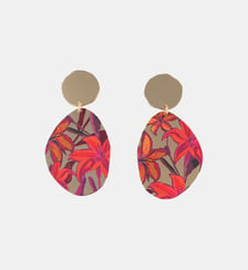Boucles d'oreilles Balagane imprimé feuillage Balaboosté