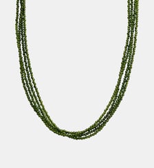 Pendentif plaqué or jaune 18 carats avec cristaux verts Aristocrazy