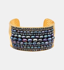 Bracelet manchette   doré à l'or fin - Dalila Satellite