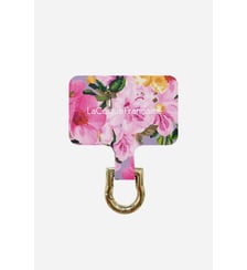 Adaptateur universel chaîne de téléphone avec attache fleur rose La Coque Française