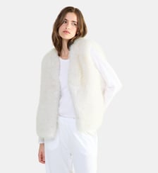 Gilet court  en fausse fourrure Laurence Tavernier