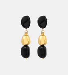 Boucles d'oreilles clips longues   doré à l'or fin - Loulou Satellite
