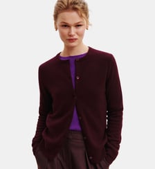 Cardigan droit en cachemire 2 fils Bompard