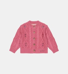 Cardigan avec torsades et broderies florales Marni