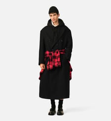 Manteau long double boutonnage en laine AMI Paris