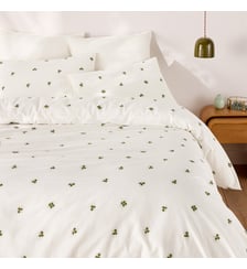 Parure de lit 30% coton recyclé, taie rectangle, imprimé trèfles La Redoute Interieurs