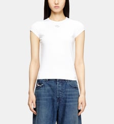 T-shirt avec logo découpé brodé Diesel