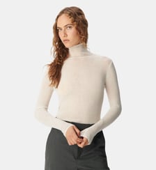 Pull tricot fin côtelé 100% laine Ikks