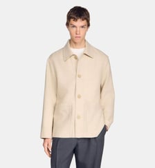 Blouson droit en laine boutonné Sandro