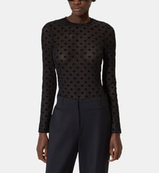 T-shirt manches longues en mesh floqué cœurs The Kooples