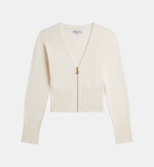 mini cardigan Jokari en jersey de coton blanc Agnès b.